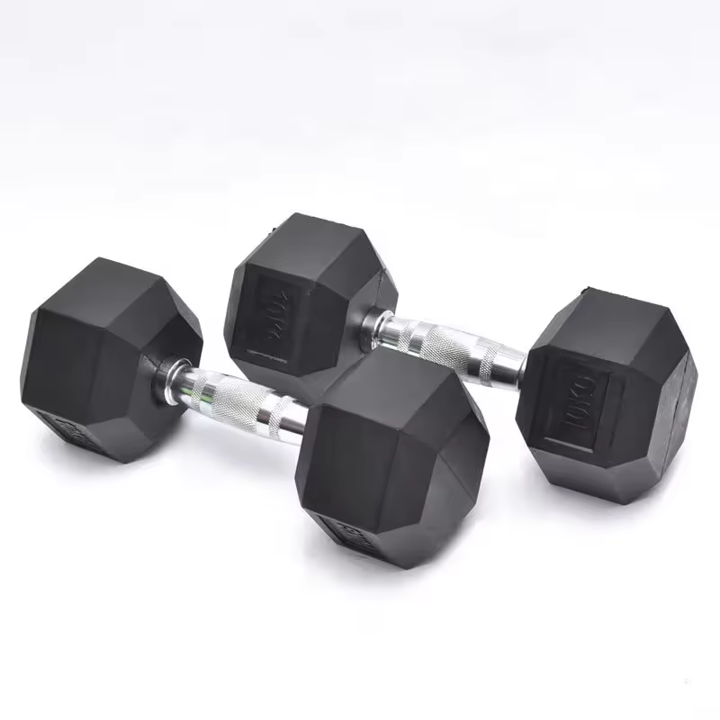 Rubber Hexagonal Dumbbells